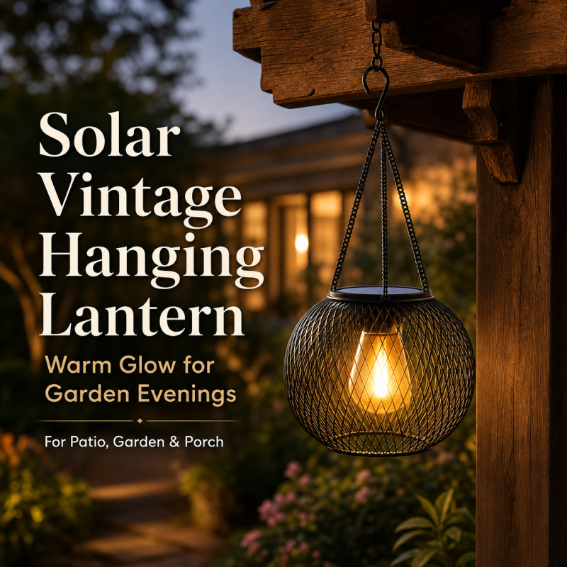Smart Garden Light Camera - Lampe solaire LED suspendue pour l'extérieur,