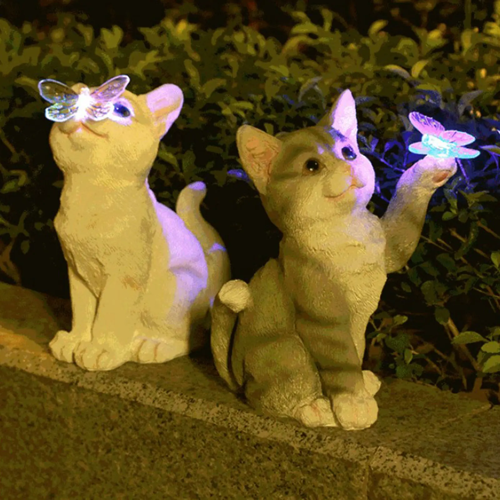 Smart Garden Light Camera - Sculpture de chat en plein air,