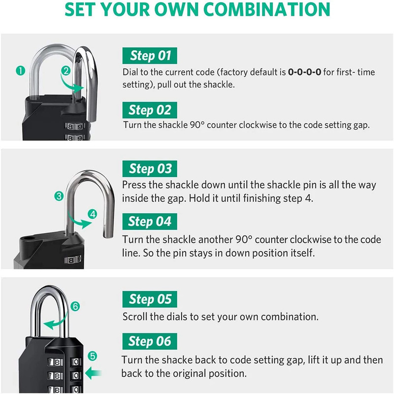 1 cadenas à combinaison réinit - Smart Garden Gate Lock avis et prix